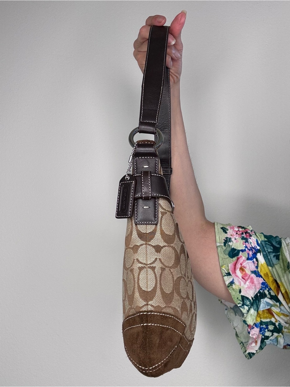 Coach SoHo Slim Duffle Brown Suede trim - Picture 6 of 17